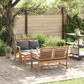 Gartensofa-set 3 pcs Natur Massivholz Teak
