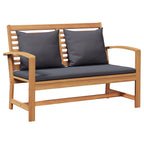Gartensofa-set 3 pcs Natur Massivholz Teak
