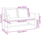 Gartensofa-set 3 pcs Natur Massivholz Teak