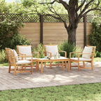 Gartensofa-set 5 pcs Natur Massivholz Teak