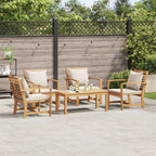 Gartensofa-set 5 pcs Natur Massivholz Teak