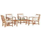 Gartensofa-set 5 pcs Natur Massivholz Teak