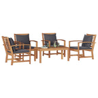 Gartensofa-set 5 pcs Natur Massivholz Teak