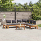 Gartensofa-set 3 pcs Braun und Grau