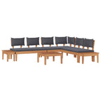 Gartensofa-set 3 pcs Braun und Grau