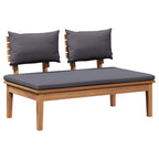 Gartensofa-set 3 pcs Braun und Grau
