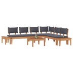 Gartensofa-set 3 pcs Braun und Grau