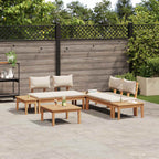 Gartensofa-set 3 pcs Braun und Creme