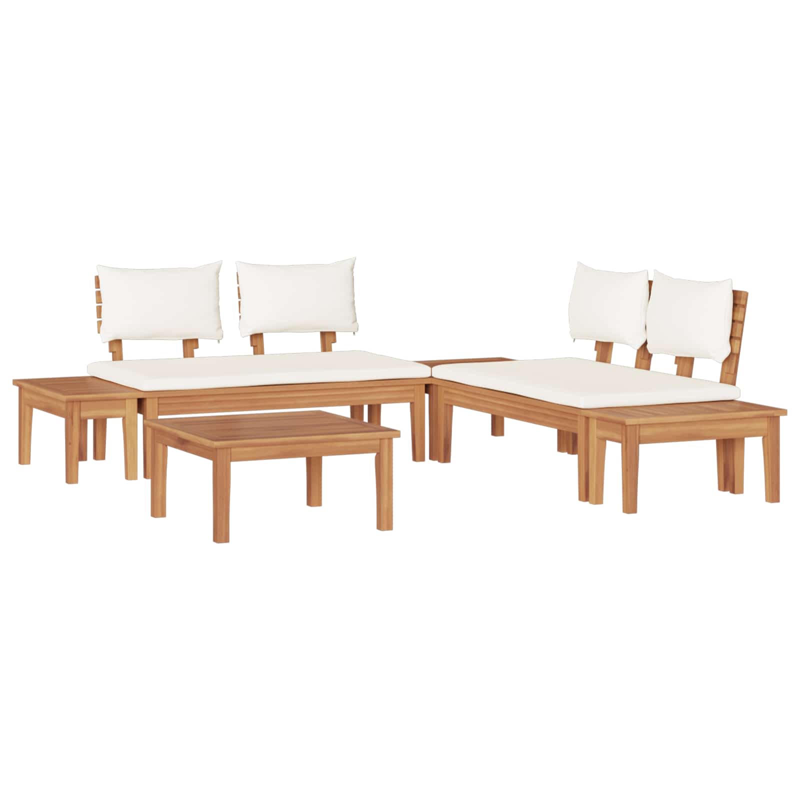 Gartensofa-set 3 pcs Braun und Creme