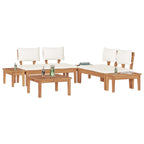 Gartensofa-set 3 pcs Braun und Creme