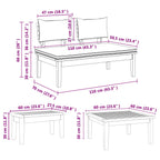 Gartensofa-set 3 pcs Braun und Creme