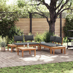Gartensofa-set 3 pcs Braun und Grau