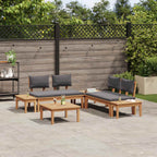 Gartensofa-set 3 pcs Braun und Grau