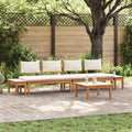 Gartensofa-set 5 pcs Braun und Creme