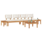 Gartensofa-set 5 pcs Braun und Creme