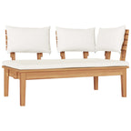 Gartensofa-set 4 pcs Braun und Creme