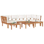 Gartensofa-set 4 pcs Braun und Creme