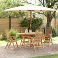 Garten Essgruppe 5 pcs Braun Massivholz Teak