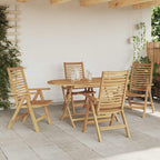 Garten Essgruppe 5 pcs Braun Massivholz Teak