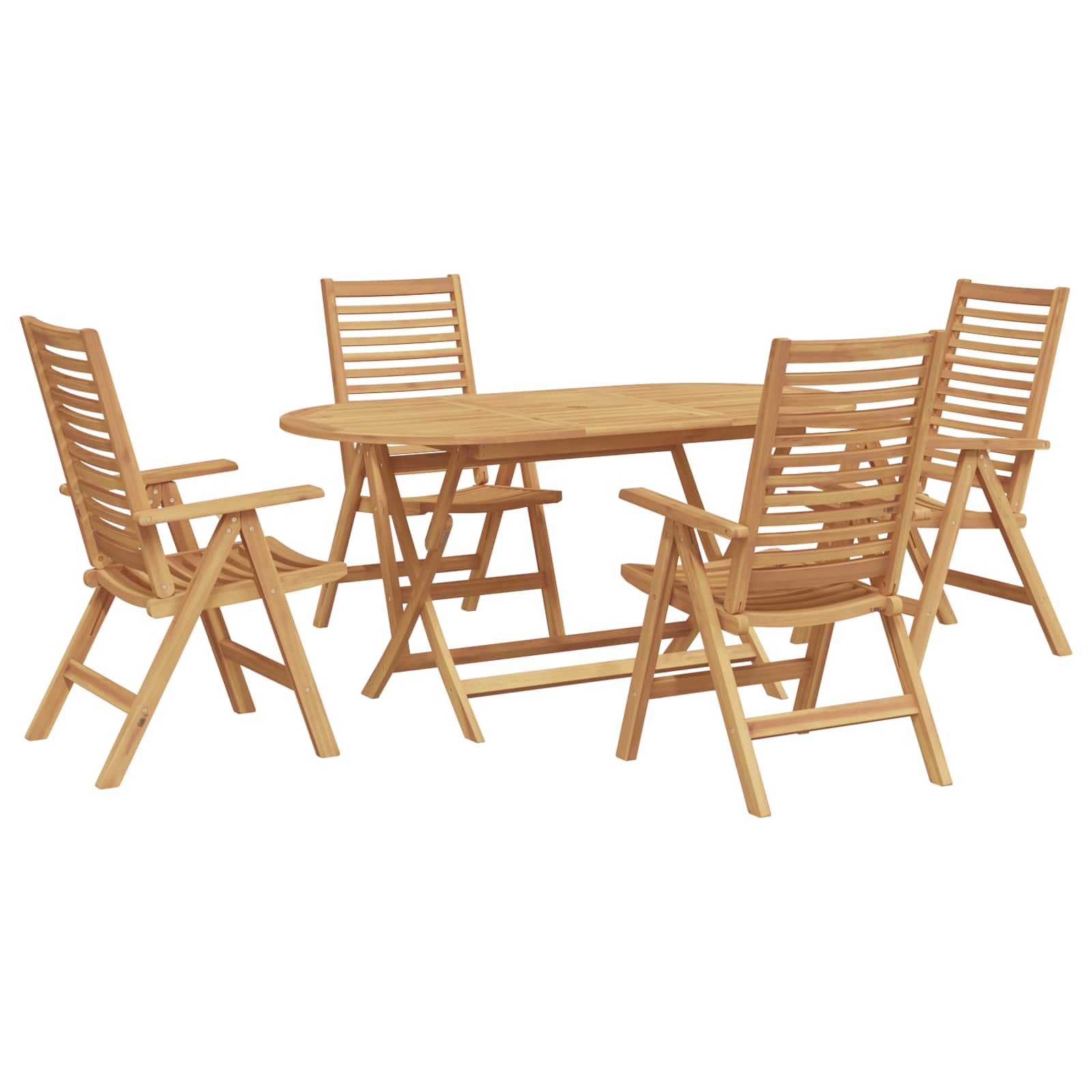 Garten Essgruppe 5 pcs Braun Massivholz Teak