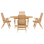 Garten Essgruppe 5 pcs Braun Massivholz Teak