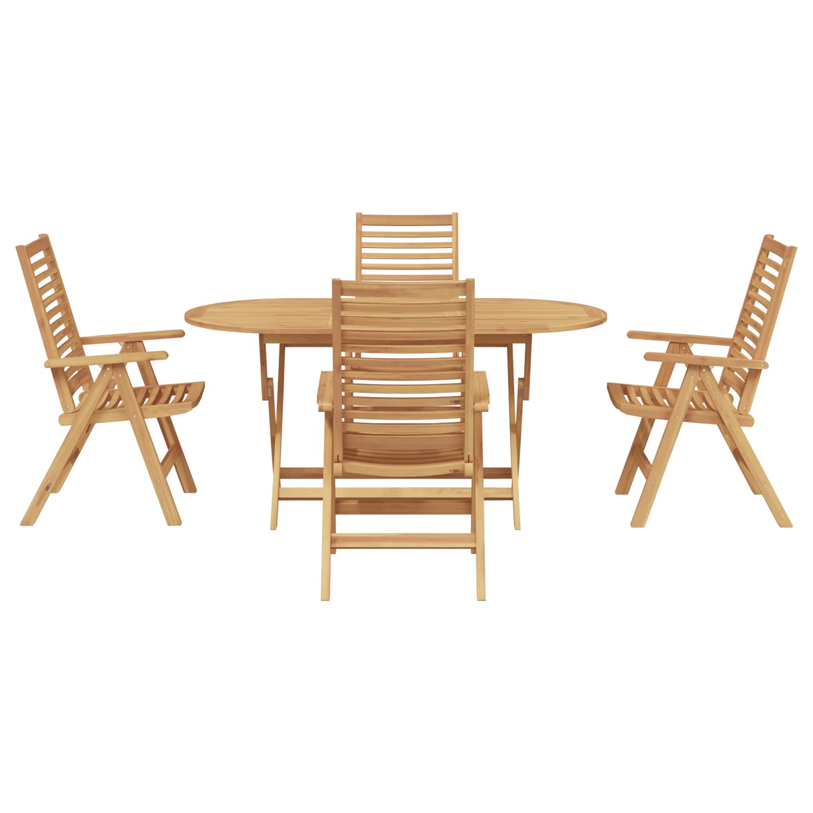 Garten Essgruppe 5 pcs Braun Massivholz Teak