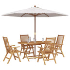 Garten Essgruppe 5 pcs Braun Massivholz Teak