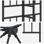 Gazebo Rahmen 6 x 3 m Schwarz Stahl