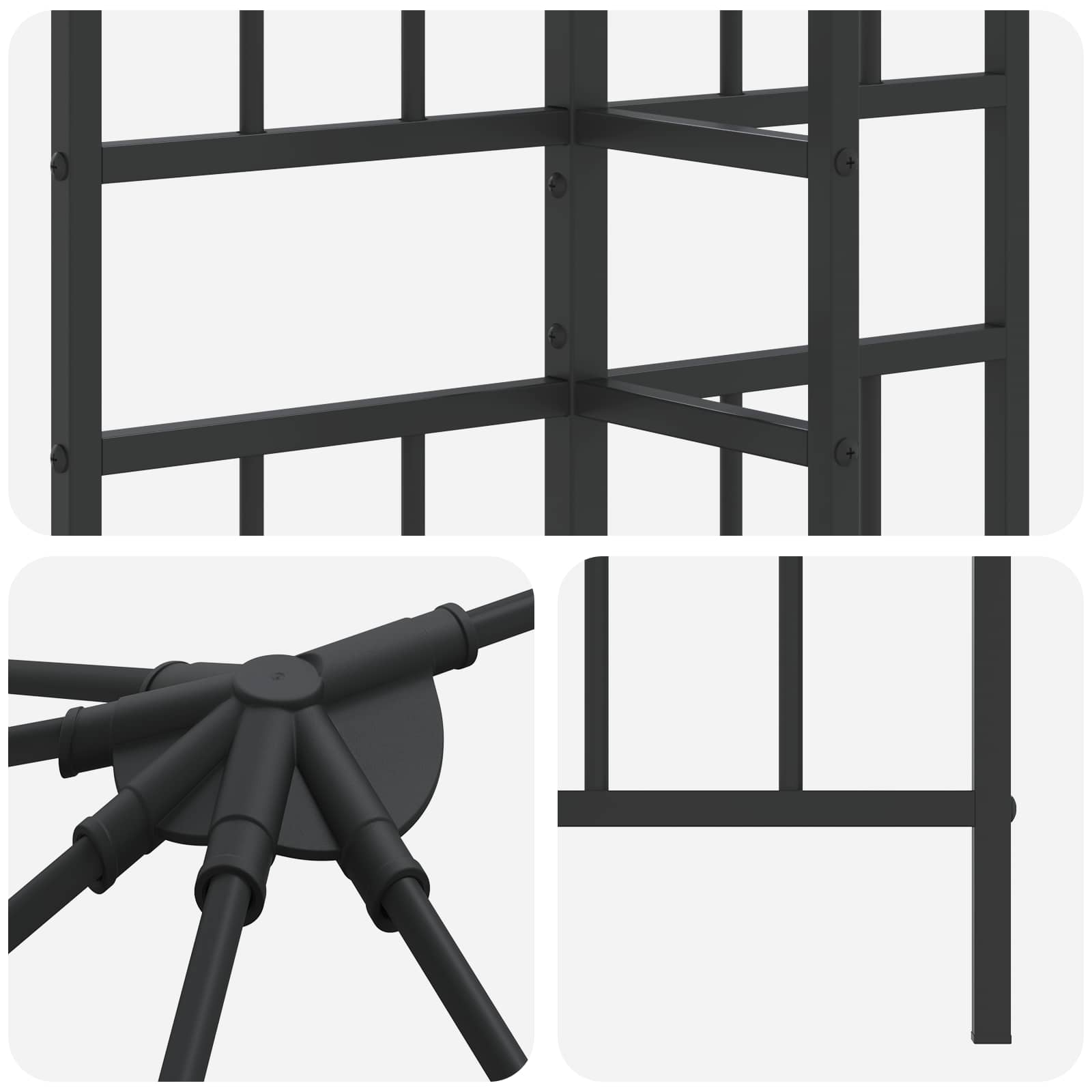 Gazebo Rahmen 6 x 3 m Schwarz Stahl