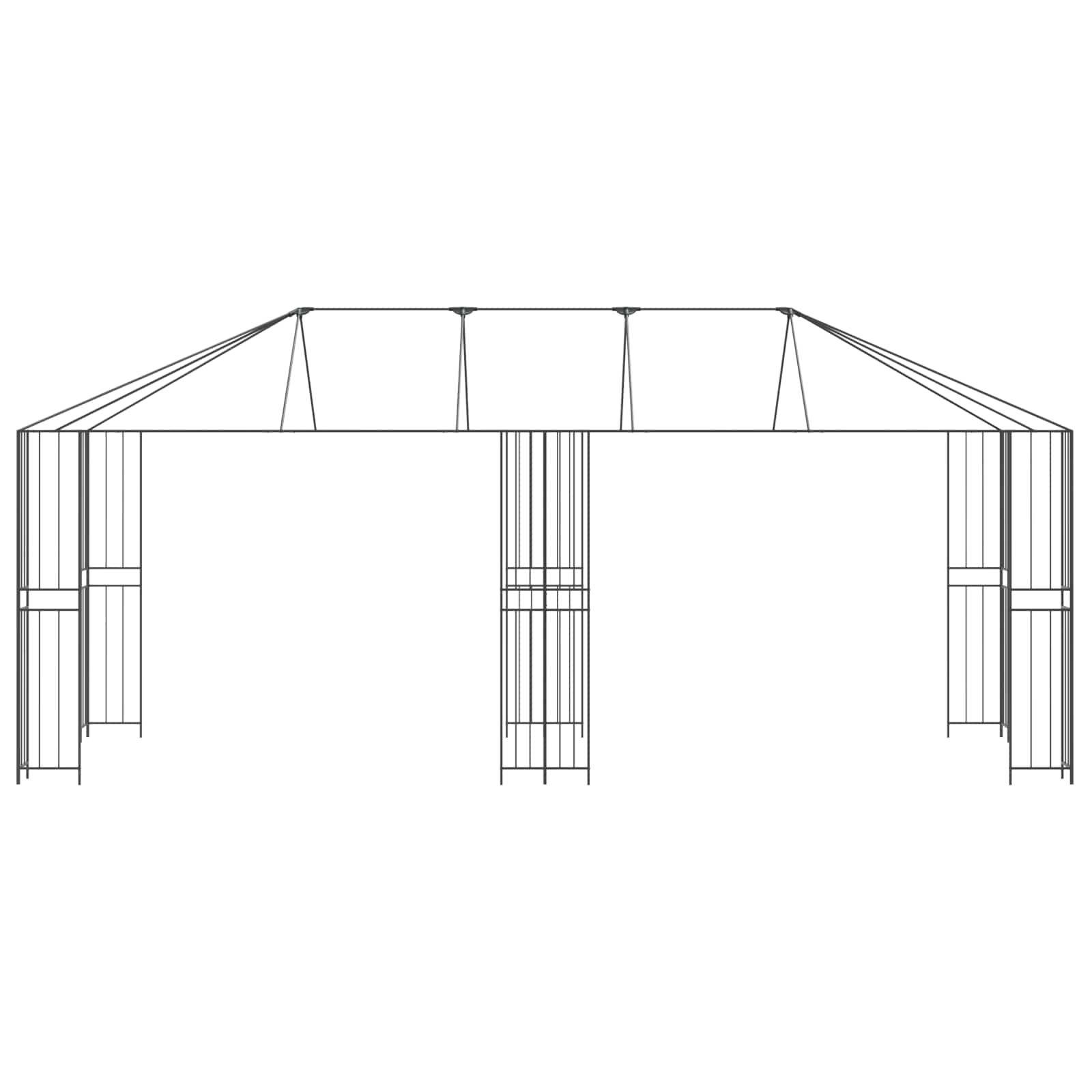 Gazebo Rahmen 6 x 3 m Schwarz Stahl