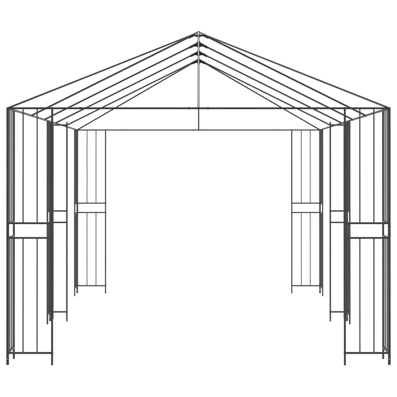 Gazebo Rahmen 6 x 3 m Schwarz Stahl