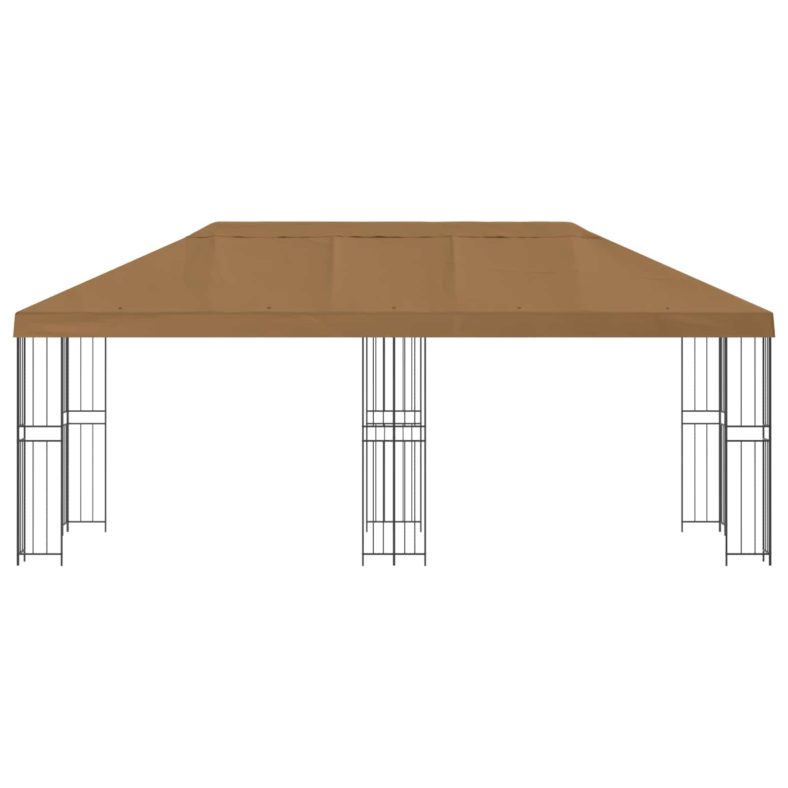 Pavillon mit Seitenwänden 6 x 3 m Beige Polyester und Stahl 190