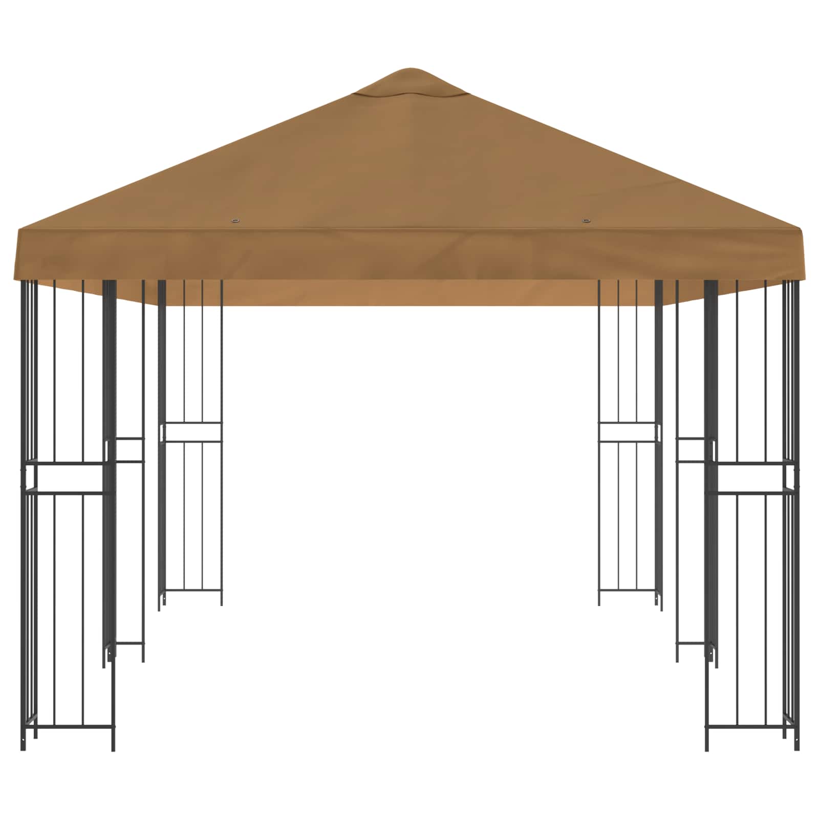 Pavillon mit Seitenwänden 6 x 3 m Beige Polyester und Stahl 190