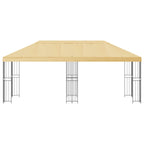 Pavillon mit Seitenwänden 6 x 3 m Creme Polyester und Stahl 190