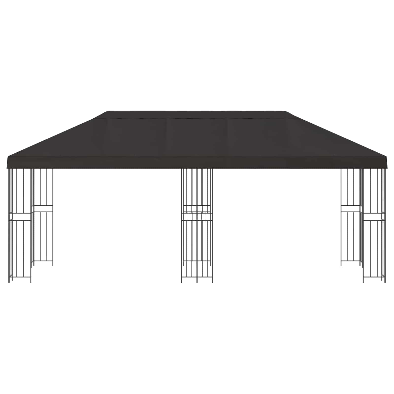 Pavillon mit Seitenwänden 6 x 3 m Anthrazit Polyester und Stahl