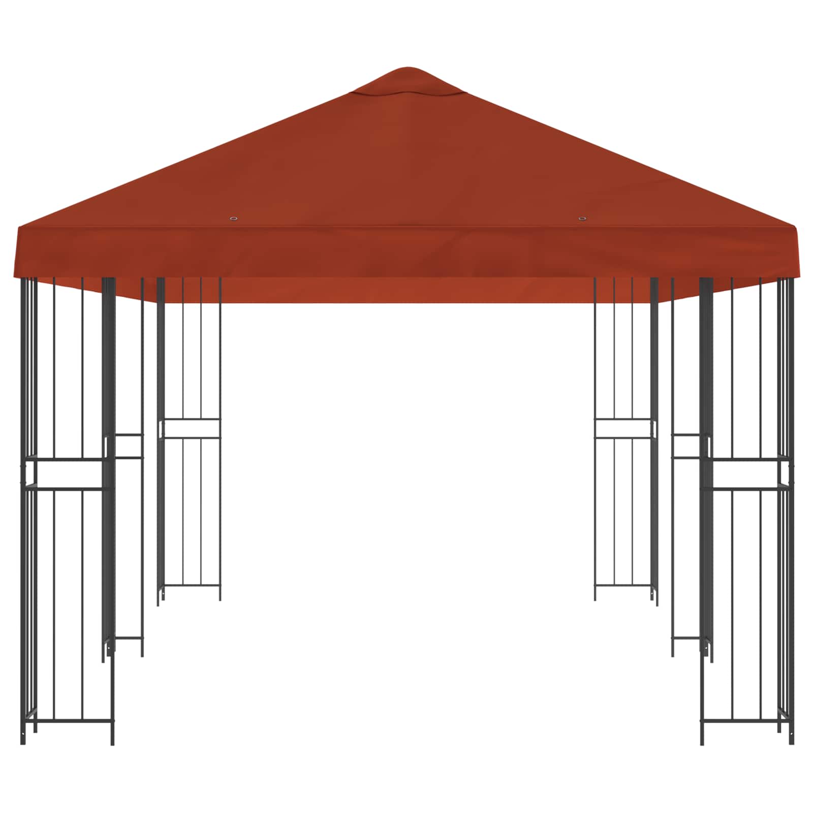 Pavillon mit Seitenwänden 6 x 3 m Terrakotta
