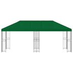 Pavillon mit Seitenwänden 6 x 3 m Grün Polyester und Stahl 190