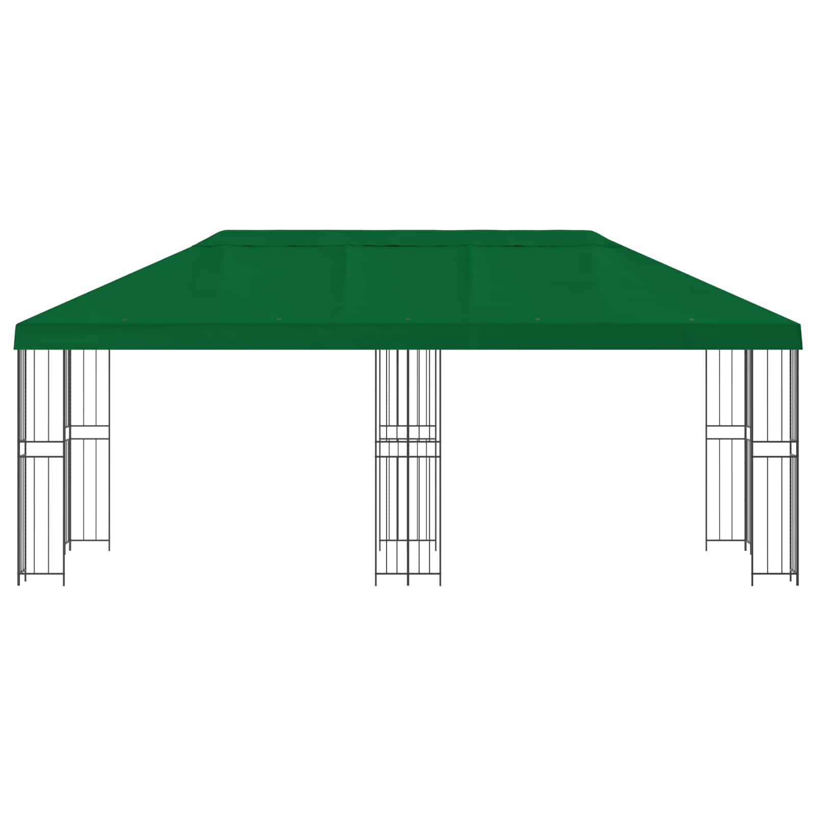 Pavillon mit Seitenwänden 6 x 3 m Grün Polyester und Stahl 190