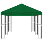 Pavillon mit Seitenwänden 6 x 3 m Grün Polyester und Stahl 190