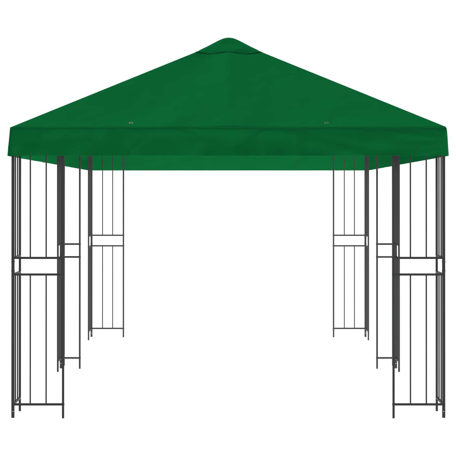 Pavillon mit Seitenwänden 6 x 3 m Grün Polyester und Stahl 190