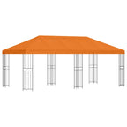 Pavillon mit Seitenwänden 6 x 3 m Orange Polyester und Stahl
