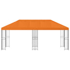 Pavillon mit Seitenwänden 6 x 3 m Orange Polyester und Stahl