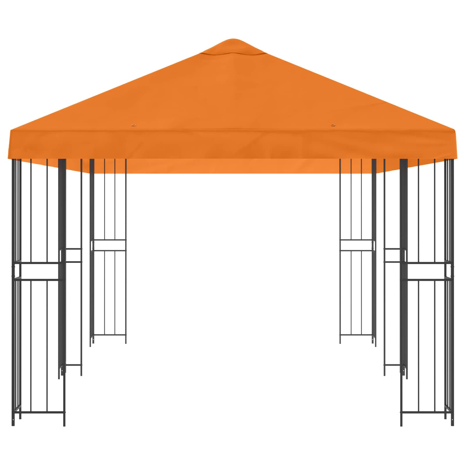 Pavillon mit Seitenwänden 6 x 3 m Orange Polyester und Stahl