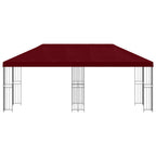 Pavillon mit Seitenwänden 6 x 3 m Bordeauxrot