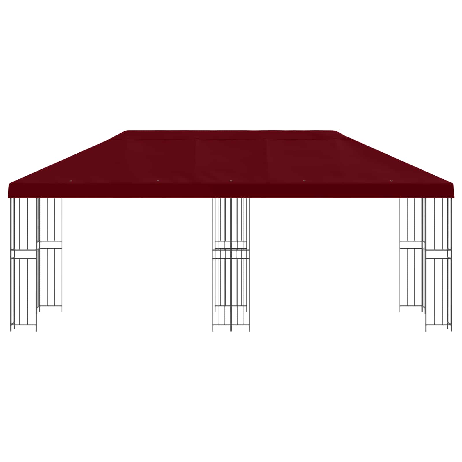 Pavillon mit Seitenwänden 6 x 3 m Bordeauxrot