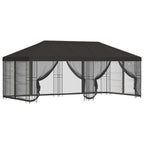 Pavillon mit Seitenwänden 6 x 3 m Anthrazit Polyester und Stahl