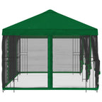Pavillon mit Seitenwänden 6 x 3 m Grün Polyester und Stahl 190