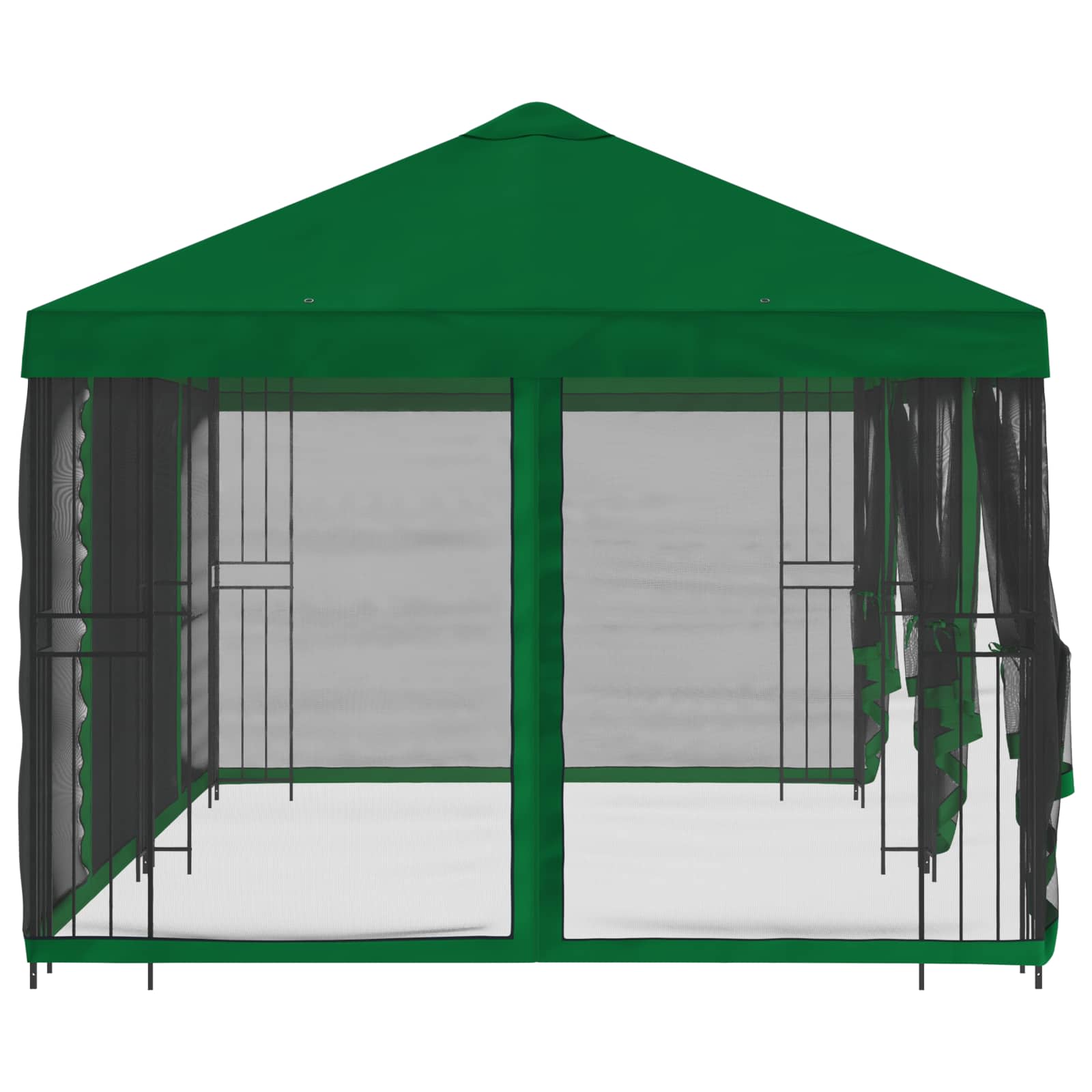 Pavillon mit Seitenwänden 6 x 3 m Grün Polyester und Stahl 190