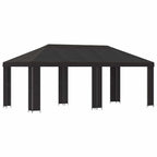 Garten Pavillon 6 x 3 m Anthrazit Polyester und Stahl 190