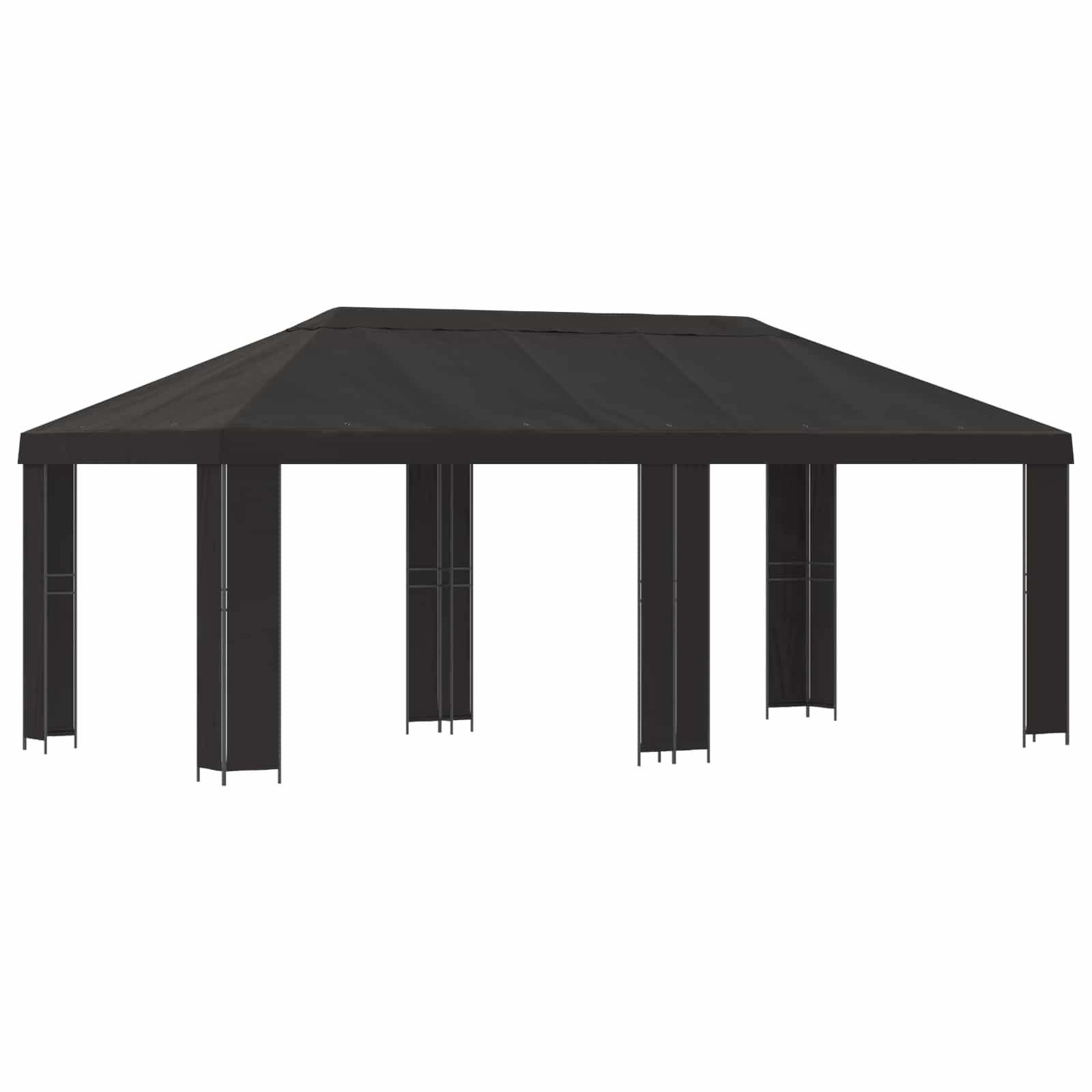 Garten Pavillon 6 x 3 m Anthrazit Polyester und Stahl 190